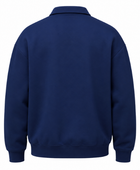 Quarter Zip Sweatshirt Navy Floral Letter Embroidery | B2B Low MOQ