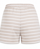 Sweat Shorts Beige White Stripe Screen Printing | B2B Low MOQ