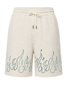 Sweat Shorts Off White Outlined Flame Screen Printing | B2B Low MOQ