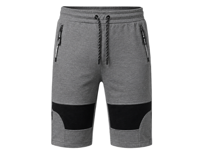 Panel Sweat Shorts Grey Black for Men | B2B Low MOQ front design preview