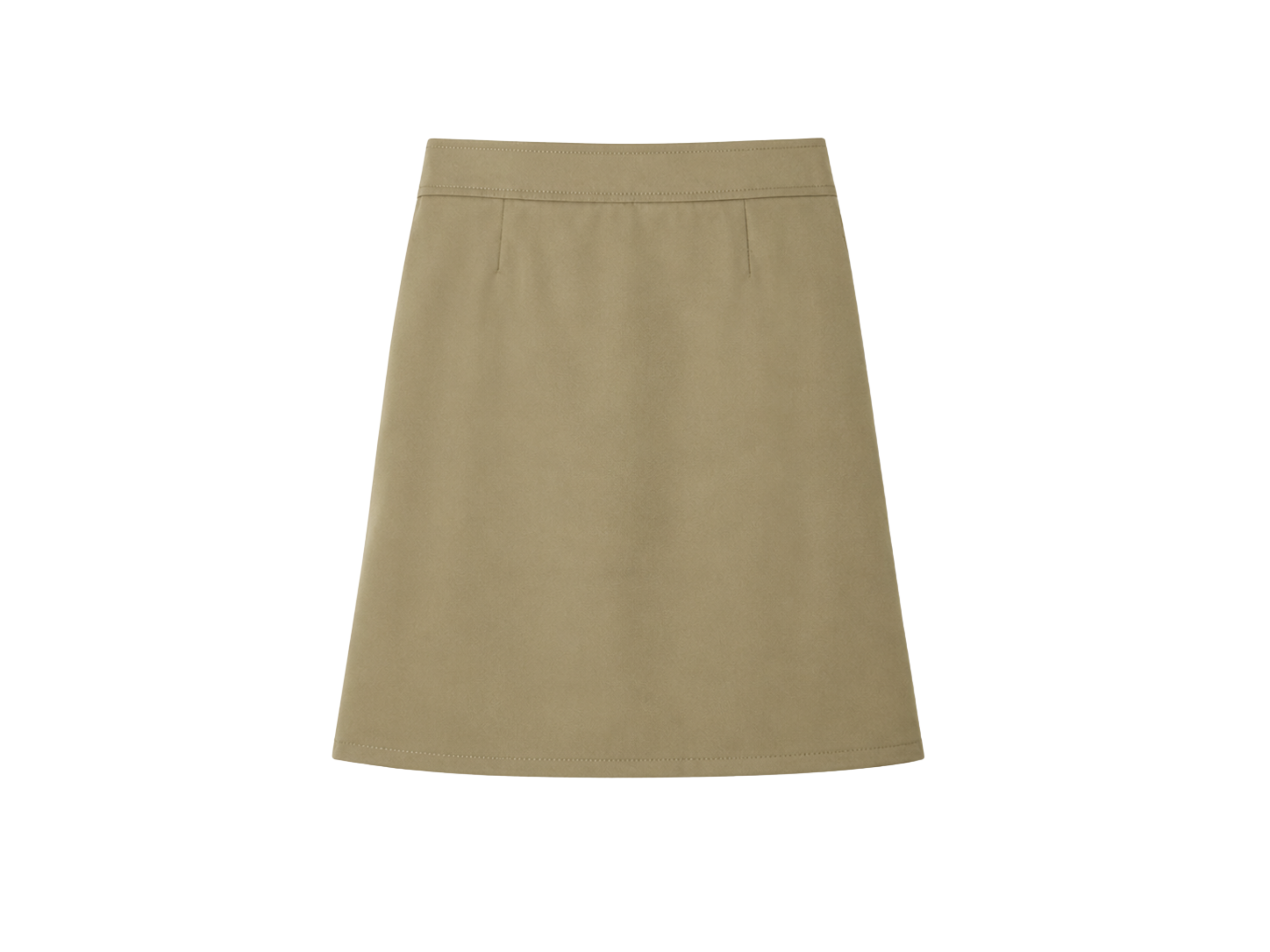 School Pleated Two-Tab Skirt Khaki Beige | B2B Low MOQ Wholesale