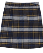 School Plaid Pleated Two-Tab Skort Black Grey Yellow | B2B Low MOQ Wholesale