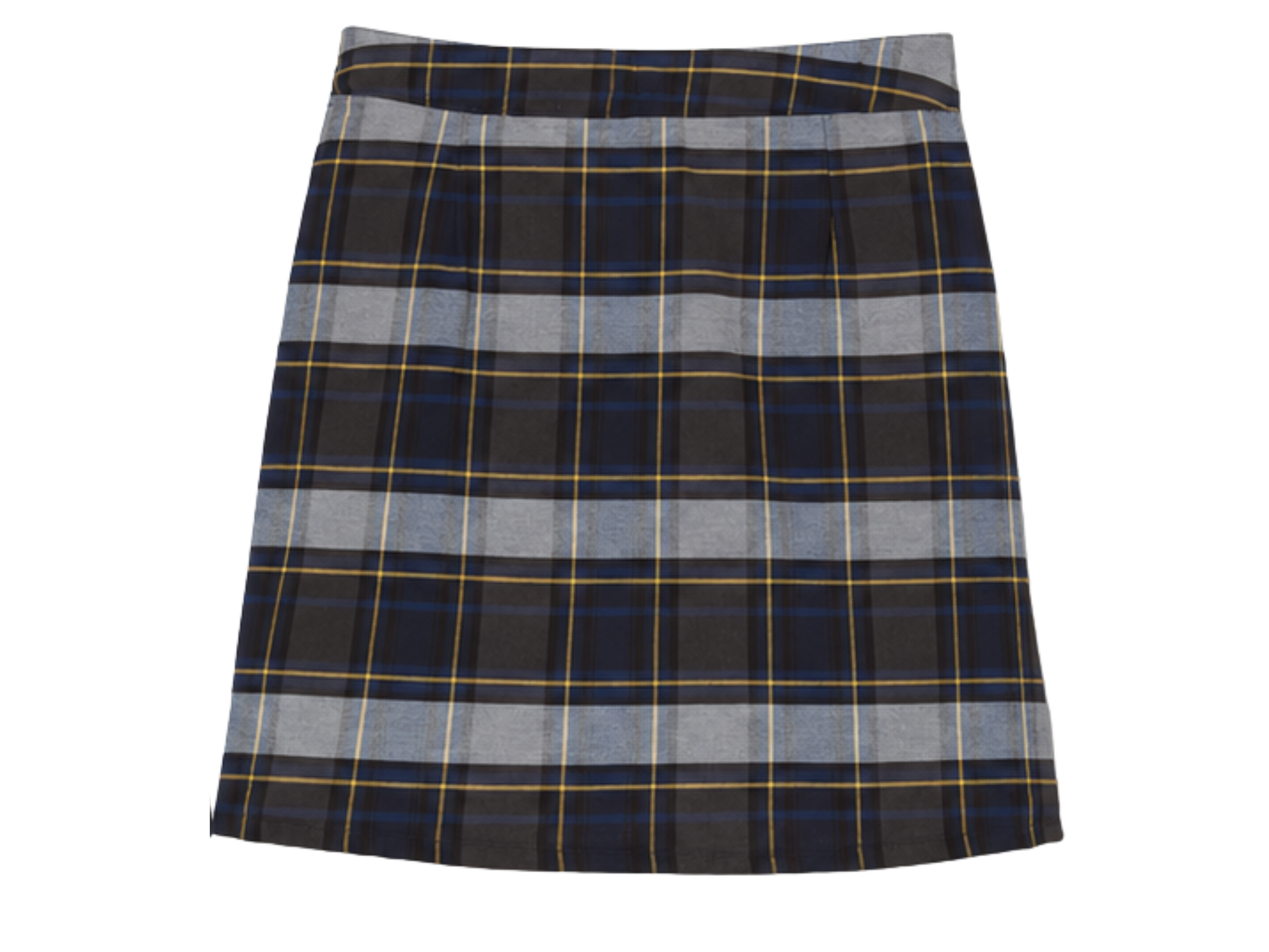 School Plaid Pleated Two-Tab Skort Black Grey Yellow | B2B Low MOQ Wholesale