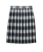 School At-The-Knee Plaid Pleated Skirt Black Grey White Green | B2B Low MOQ Wholesale