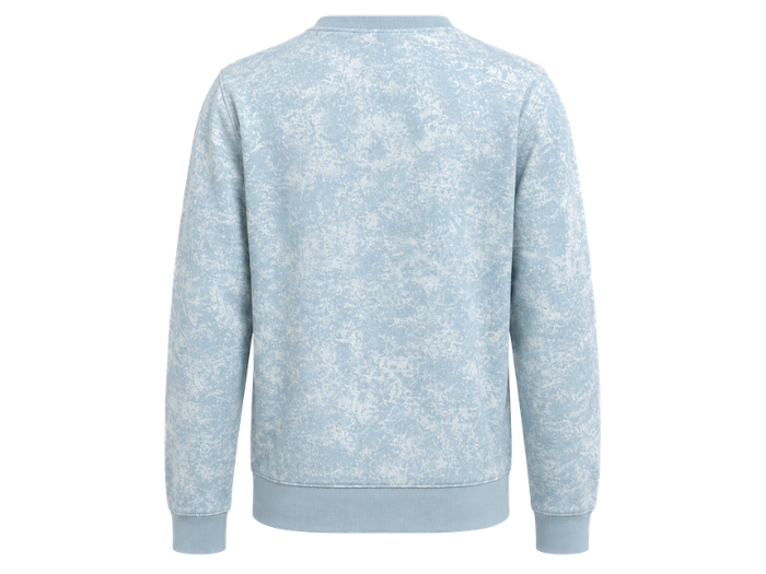 B2B Crewneck Sweatshirt Light Blue Acid Wash Low MOQ Acid Wash Manufacturer