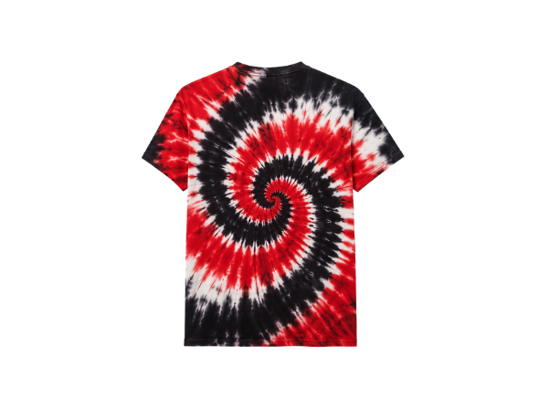 Tie Dye T Shirt Red Black and White Spiral Design | B2B Low MOQ