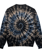 Tie Dye Crewneck Sweatshirt Black Brown Blue and Beige Spiral Design | B2B Low MOQ