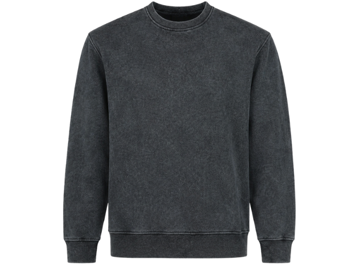 B2B Charcoal Black Acid Wash Crewneck Sweatshirt