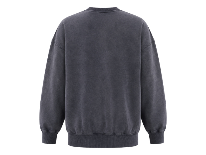 B2B Vintage Grey Acid Wash Oversized Crewneck Sweatshirt