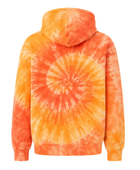 Tie Dye Half Zip Hoodie Orange Yellow and White Spiral Design | B2B Low MOQ