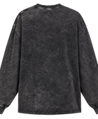 Custom Crewneck Sweatshirt Black Acid Wash B2B