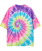 Tie Dye Drop Shoulder T Shirt Multicolour Spiral Design | B2B Low MOQ