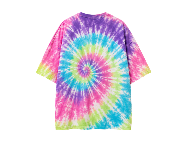 Tie Dye Drop Shoulder T Shirt Multicolour Spiral Design | B2B Low MOQ