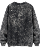 Wholesale Crewneck Sweatshirt Black Acid Wash Oversized