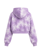 Tie Dye Cropped Pullover Hoodie Lavender and White All Over Design | B2B Low MOQ