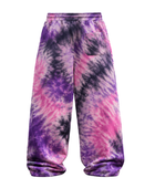 Tie Dye Baggy Trousers Purple Pink and Black All Over Design | B2B Low MOQ