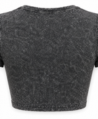 Personalize Crop T-Shirt Women’s Charcoal DTF Acid Wash B2B