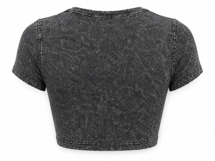 Personalize Crop T-Shirt Women’s Charcoal DTF Acid Wash B2B