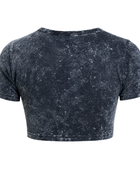 B2B Crop T-Shirt Women’s Washed Black Acid Wash Low MOQ Manufacturer