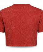 Personalize Crop T-Shirt Women’s Red Acid Wash B2B