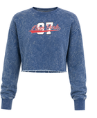 Personalize Cropped Sweatshirt Women’s Blue Acid Wash DTF B2B