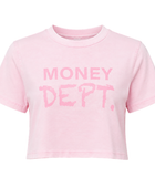 Personalize Crop T-Shirt Women’s Light Pink DTF Printed B2B