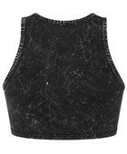 B2B Sleeveless Crop Tank Women’s Washed Black Acid Wash
