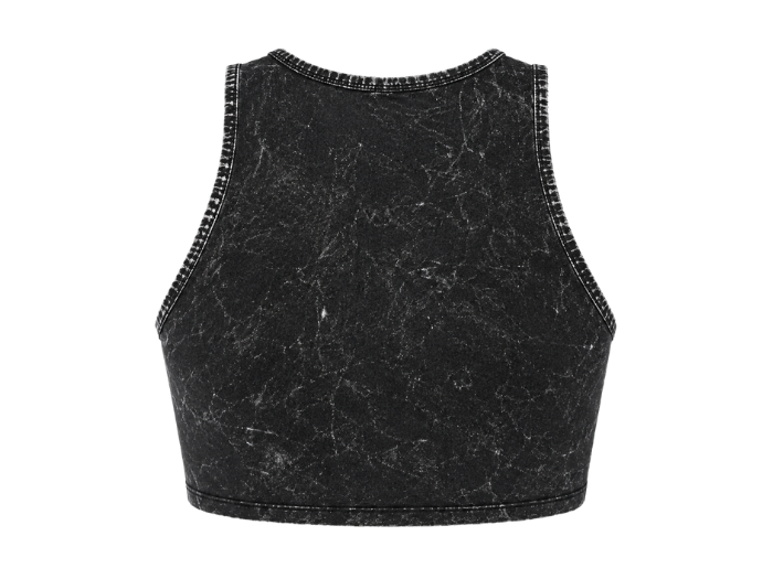 B2B Sleeveless Crop Tank Women’s Washed Black Acid Wash