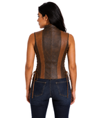Halloween Panelled Lace Up Bodice Brown and Tan | B2B Low MOQ