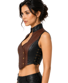 Halloween Assassin Crop Bodice Brown and Black | B2B Low MOQ