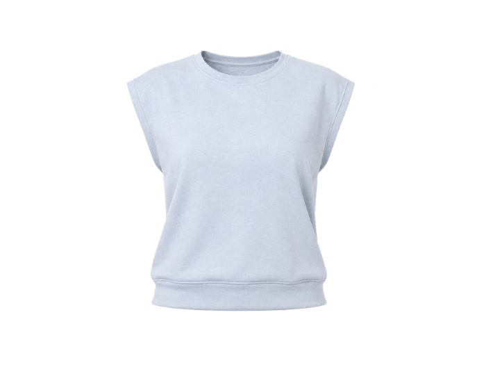 B2B Women’s Pale Blue Sleeveless Cropped Sweatshirt