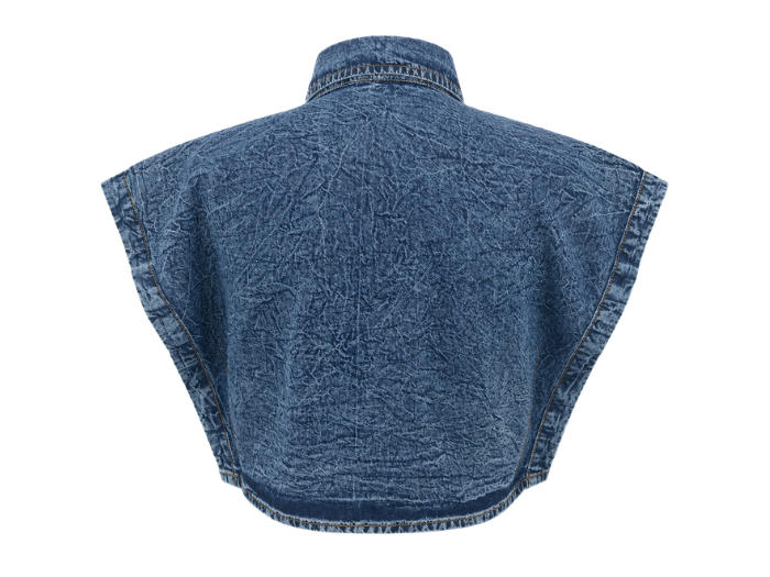Women’s Blue Acid Wash Denim Button-Up Crop Top B2B Low MOQ