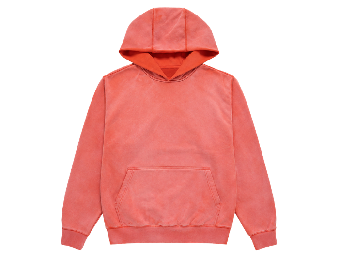 Panel Back Hoodie Orange Washed B2B Low MOQ Manufacturer
