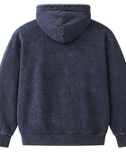 Custom Zip Hoodie Navy Acid Wash B2B Low MOQ Manufacturer