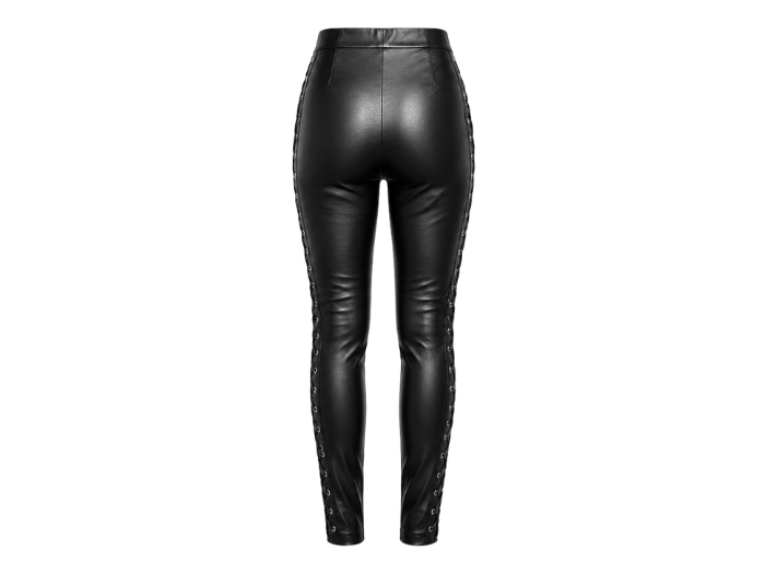 Women’s Lambskin Leather Lace Up Pants Black | B2B Low MOQ