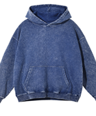 Custom Oversized Pullover Hoodie Blue Acid Wash B2B Low MOQ Manufacturer