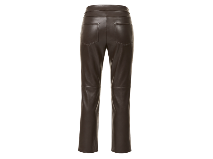 Women’s Faux Leather Slim Leg Pants Dark Brown | B2B Low MOQ