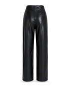 Women’s Petite Faux Leather Straight Leg Pants Black | B2B Low MOQ