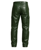Men’s Lambskin Leather Cargo Pants Green with Distressed Finish | B2B Low MOQ