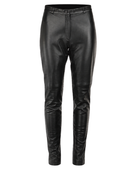 Leather Tapered Pants Black with Front Pleat Detail | B2B Low MOQ