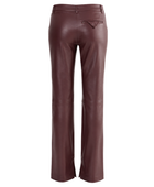 Women’s Leather Straight Leg Pants Burgundy | B2B Low M