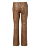 Women’s Leather Lace Up Straight Leg Pants Camel Brown | B2B Low MOQ