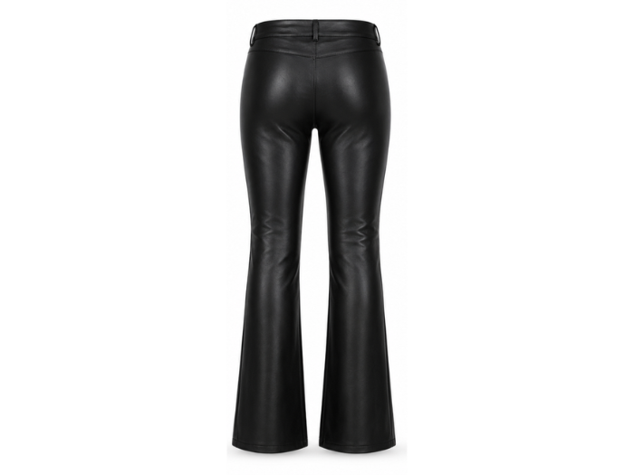 Women’s Faux Leather Kick Flare Pants Black | B2B Low MOQ