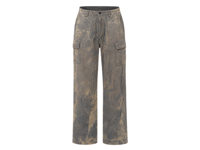 Cargo Pants Custom Grey Tan Acid Wash B2B Low MOQ Manufacturer