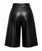 Women’s Faux Leather Bermuda Shorts Black | B2B Low MOQ