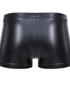 Men’s Leather Boxer Shorts Black with Button Front | B2B Low MOQ