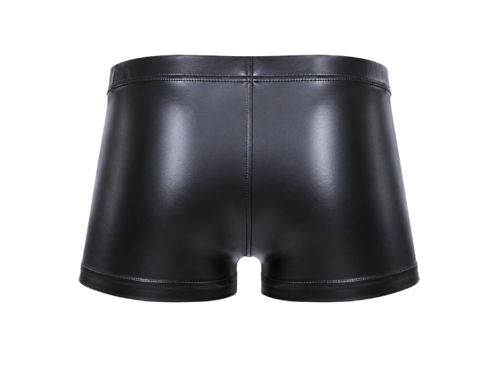 Men’s Leather Boxer Shorts Black with Button Front | B2B Low MOQ