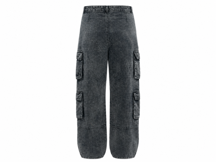B2B Barrel-Leg Acid Wash Cargo Pants Custom