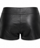 Women’s Faux Leather Relaxed Shorts Black | B2B Low MOQ