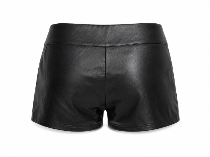 Women’s Faux Leather Relaxed Shorts Black | B2B Low MOQ